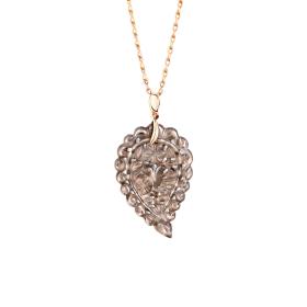 Roségold, Halsschmuck, Tamara Comolli INDIA Leaf Anhänger medium 18 K Roségold P-IND-m-Smo-rg