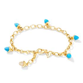 Gelbgold, Armschmuck, Tamara Comolli MIKADO Armband Charm mit Türkis B-MC-Ch-Tur-p-yg