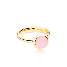 Gelbgold, Ringe, Tamara Comolli BOUTON Ring small Pinker Chalcedon R-BOU-s-ChPi-yg