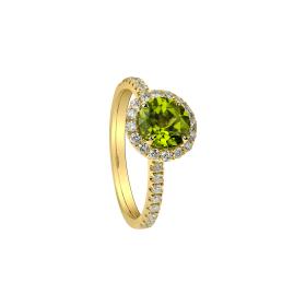 Gelbgold, Ringe, Ruppenthal Brillantring mit Peridot 00996280