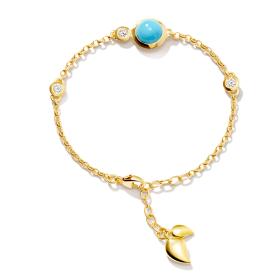 Gelbgold, Armschmuck, Tamara Comolli BOUTON Armband Mini Chain 'Turquoise' small/medium B-BOU-c-Tur-sm-yg