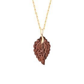 Gelbgold, Halsschmuck, Tamara Comolli INDIA Anhänger small Snakewood P-IND-s-SW-yg