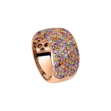 Ringe, Roségold, Ruppenthal Ring Saphire fancy
