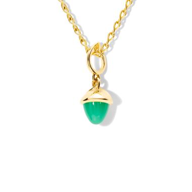 Halsschmuck, Gelbgold, Tamara Comolli MIKADO Flamenco Anhänger Chrysoprase