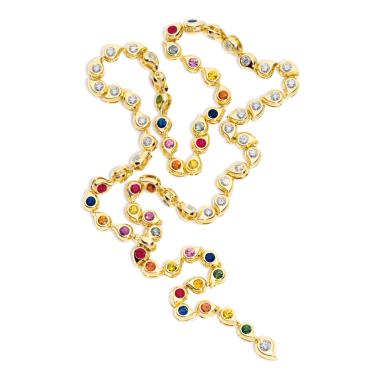 Halsschmuck, Gelbgold, Tamara Comolli SNOWFLAKES Collier Rivière Classic 'Candy'