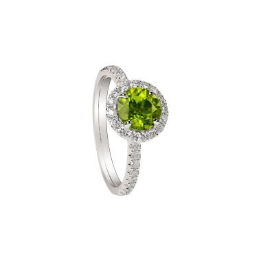 Ringe, Weißgold, Ruppenthal Brillantring mit Peridot