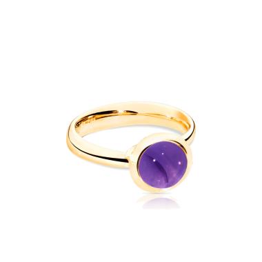 Ringe, Gelbgold, Tamara Comolli BOUTON Ring small Amethyst