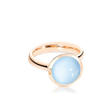 Ringe, Roségold, Tamara Comolli BOUTON Ring large Blauer Chalcedon