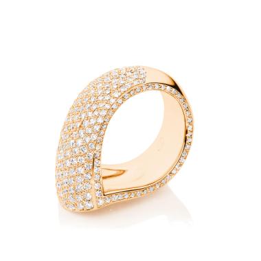 Ringe, Roségold, Tamara Comolli SIGNATURE Ring Drop mit Diamant Pavé