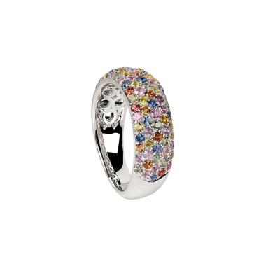 Ringe, Weißgold, Ruppenthal Ring Saphire fancy